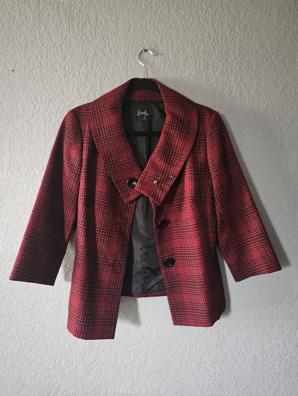 Emily... Red Plaid Tailored Women's Blazer